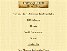 Tablet Screenshot of cowboychurchbassclub.org
